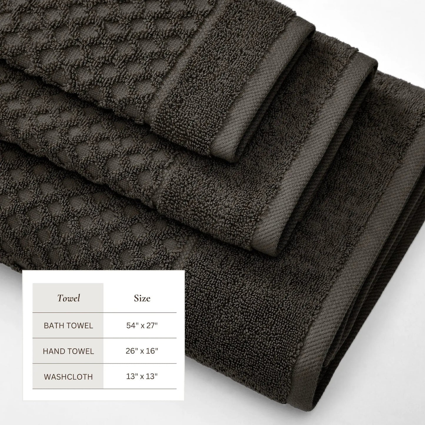 Cotton Diamond Waffle Weave Bath Towel Set - Grayson Collection from PriceLows™