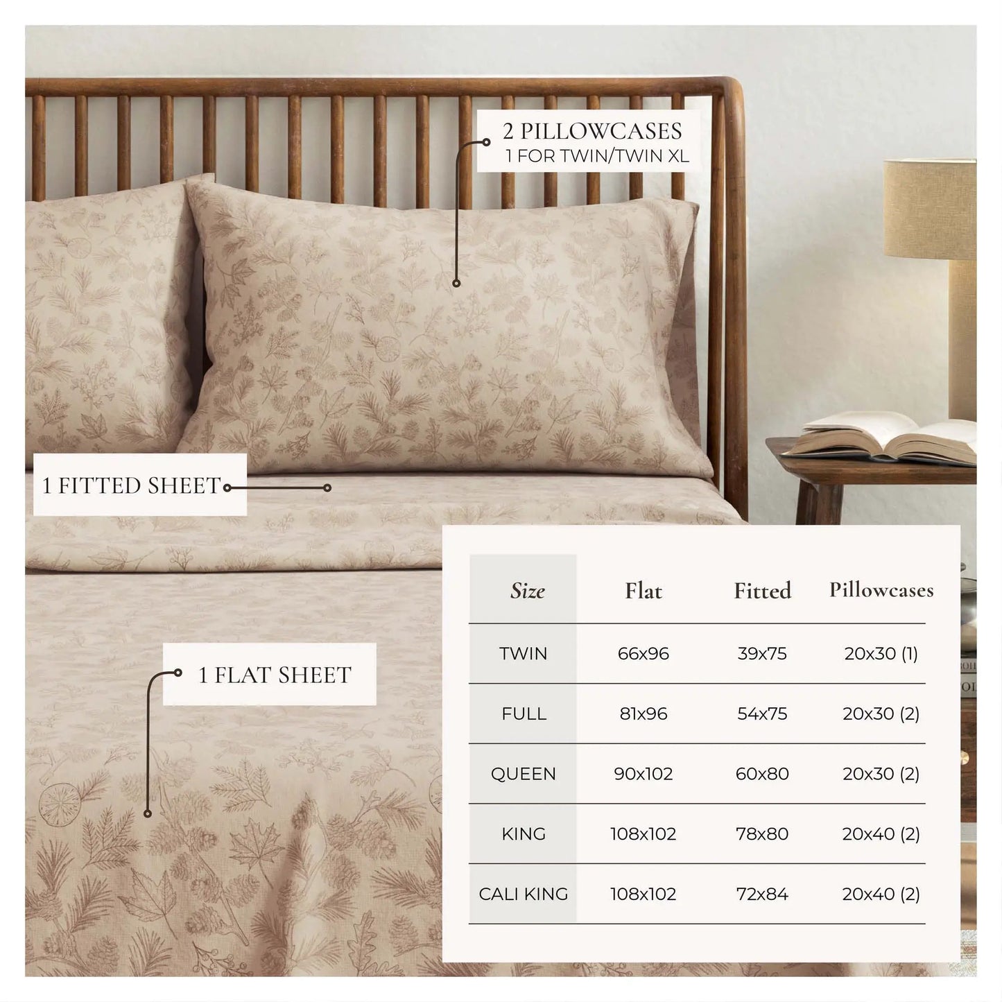 Turkish Cotton Flannel Sheet Set - Elevated Lodge Collection from PriceLows™