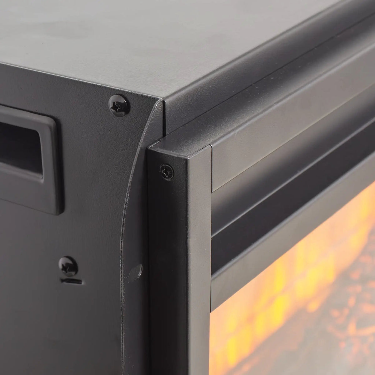 Electric Infrared Fireplace Insert | 36 Inch Antique Black | Touch Panel Control | Removable Trim Kit