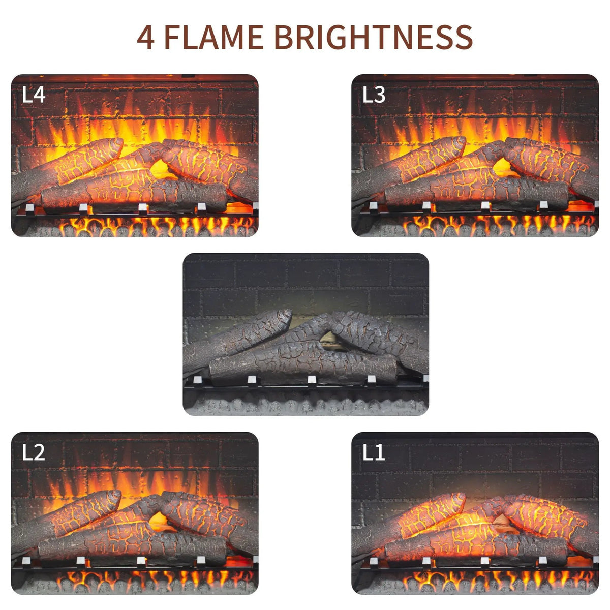 Electric Infrared Fireplace Insert | 36 Inch Antique Black | Touch Panel Control | Removable Trim Kit