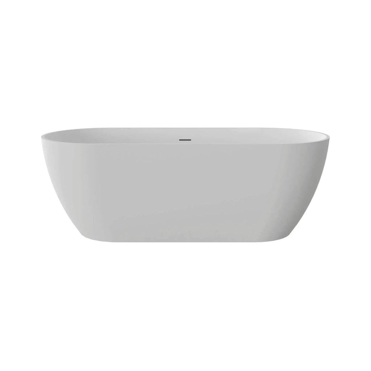 Wavecrest 59-Inch Luxury Solid Surface Matte White Freestanding Soaking Tub | 59 Inch | Stone | Bathtub
