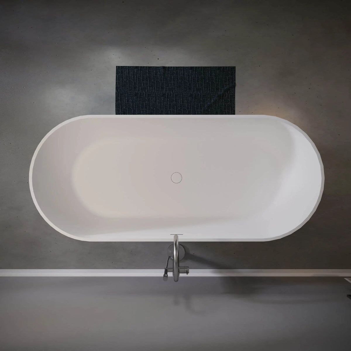 Wavecrest 59-Inch Luxury Solid Surface Matte White Freestanding Soaking Tub | 59 Inch | Stone | Bathtub