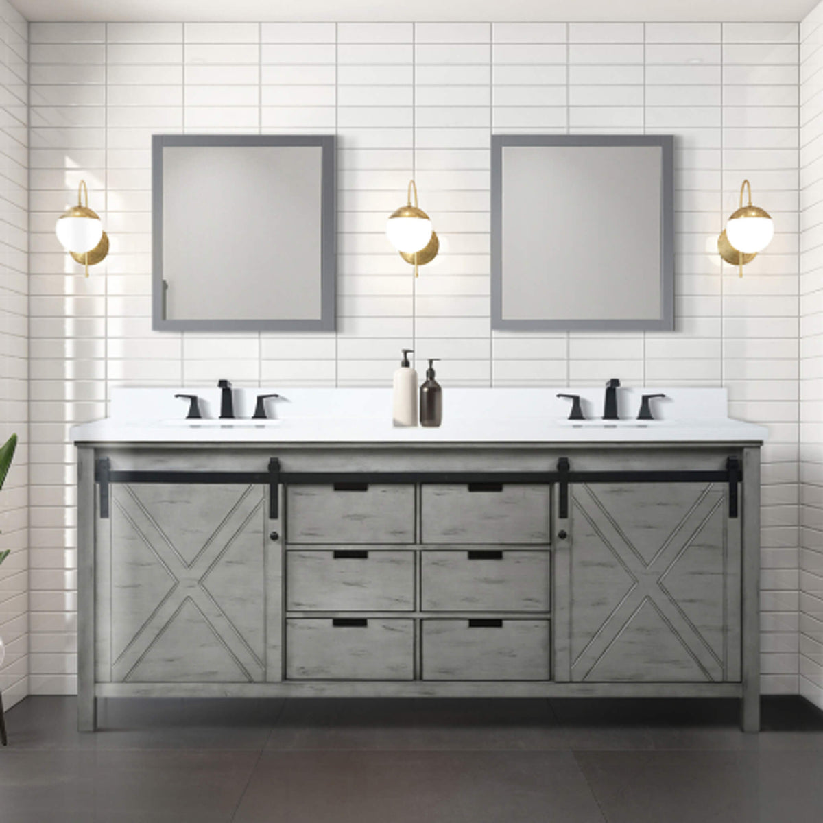 Double Bath Vanity | 80 Inch Width | Fully Assembled | Soft-Close Cabinets