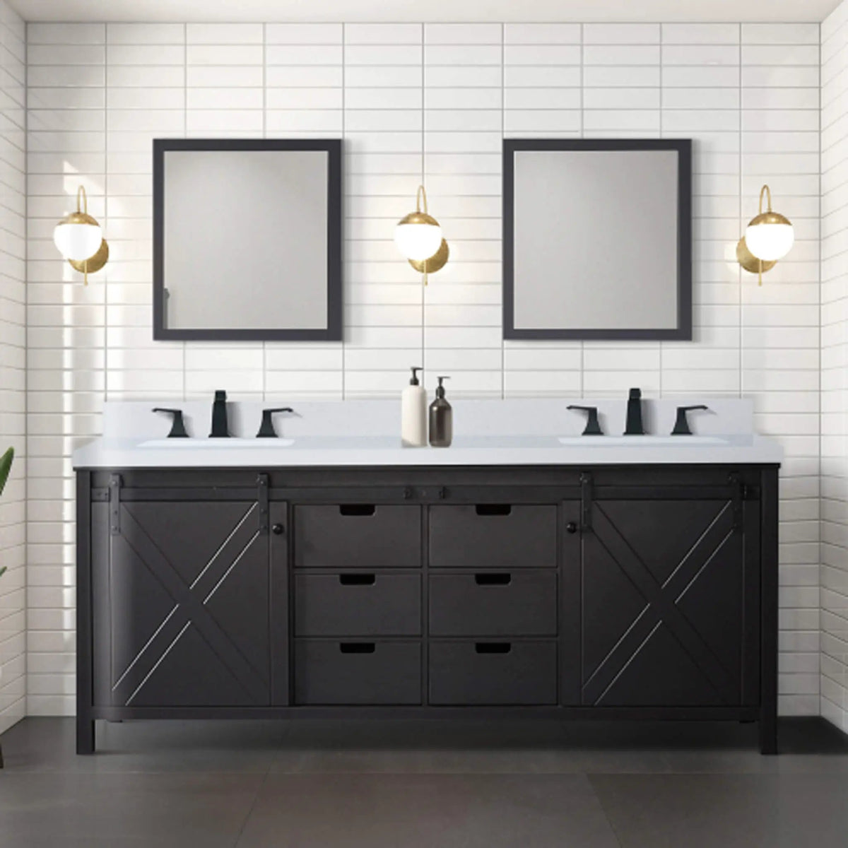 Double Bath Vanity | 80 Inch Width | Fully Assembled | Soft-Close Cabinets