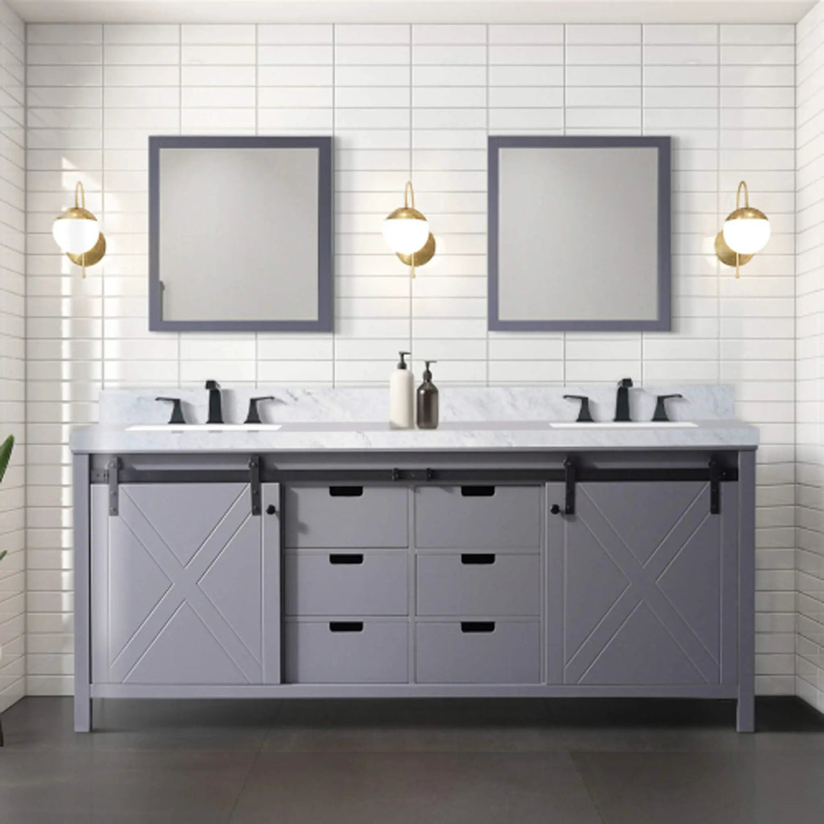 Double Bath Vanity | 80 Inch Width | Fully Assembled | Soft-Close Cabinets