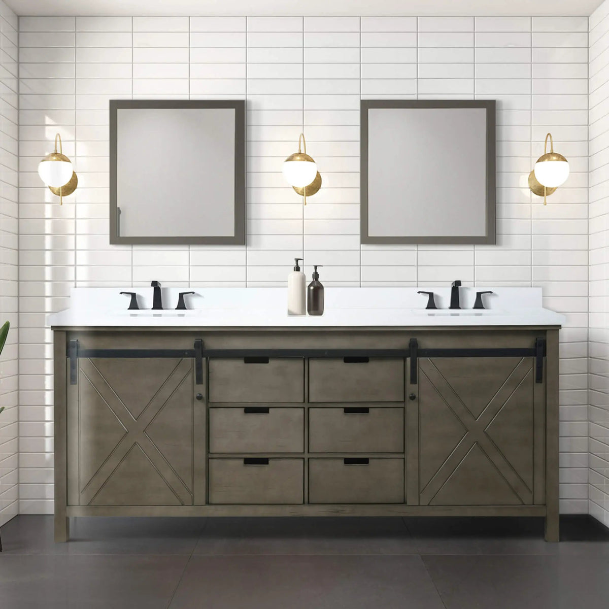 Double Bath Vanity | 80 Inch Width | Fully Assembled | Soft-Close Cabinets