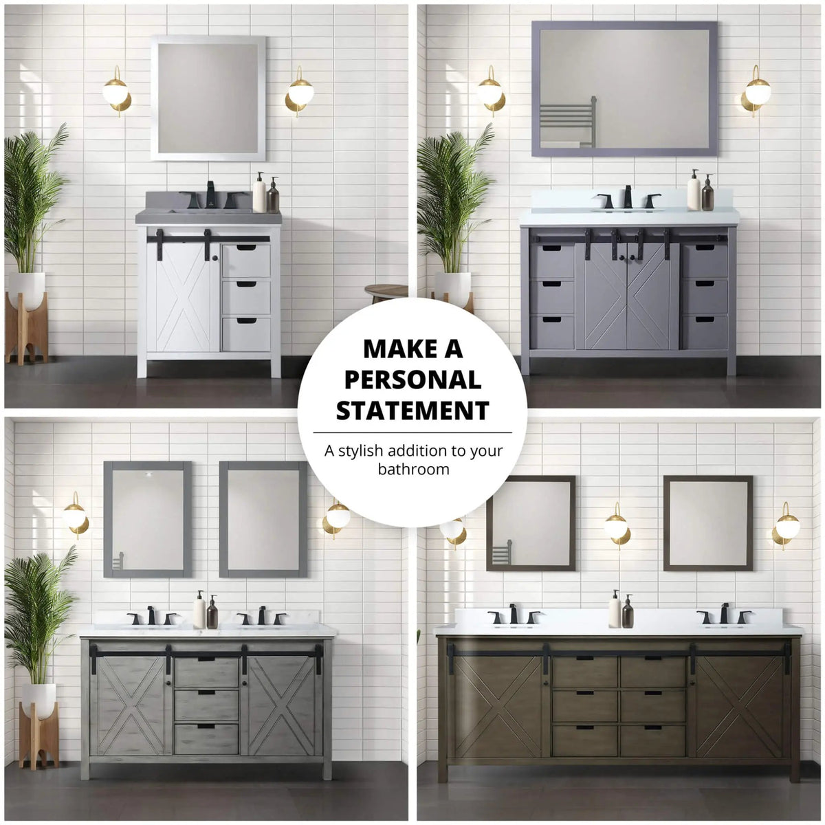 Double Bath Vanity | 80 Inch Width | Fully Assembled | Soft-Close Cabinets