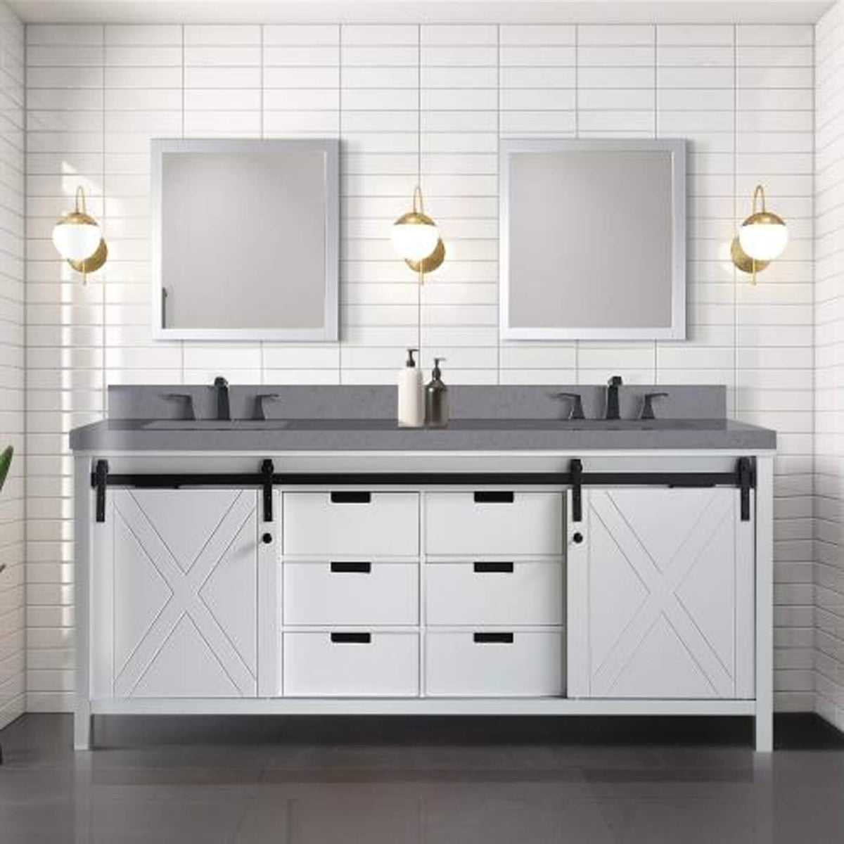 Double Bath Vanity | 80 Inch Width | Fully Assembled | Soft-Close Cabinets