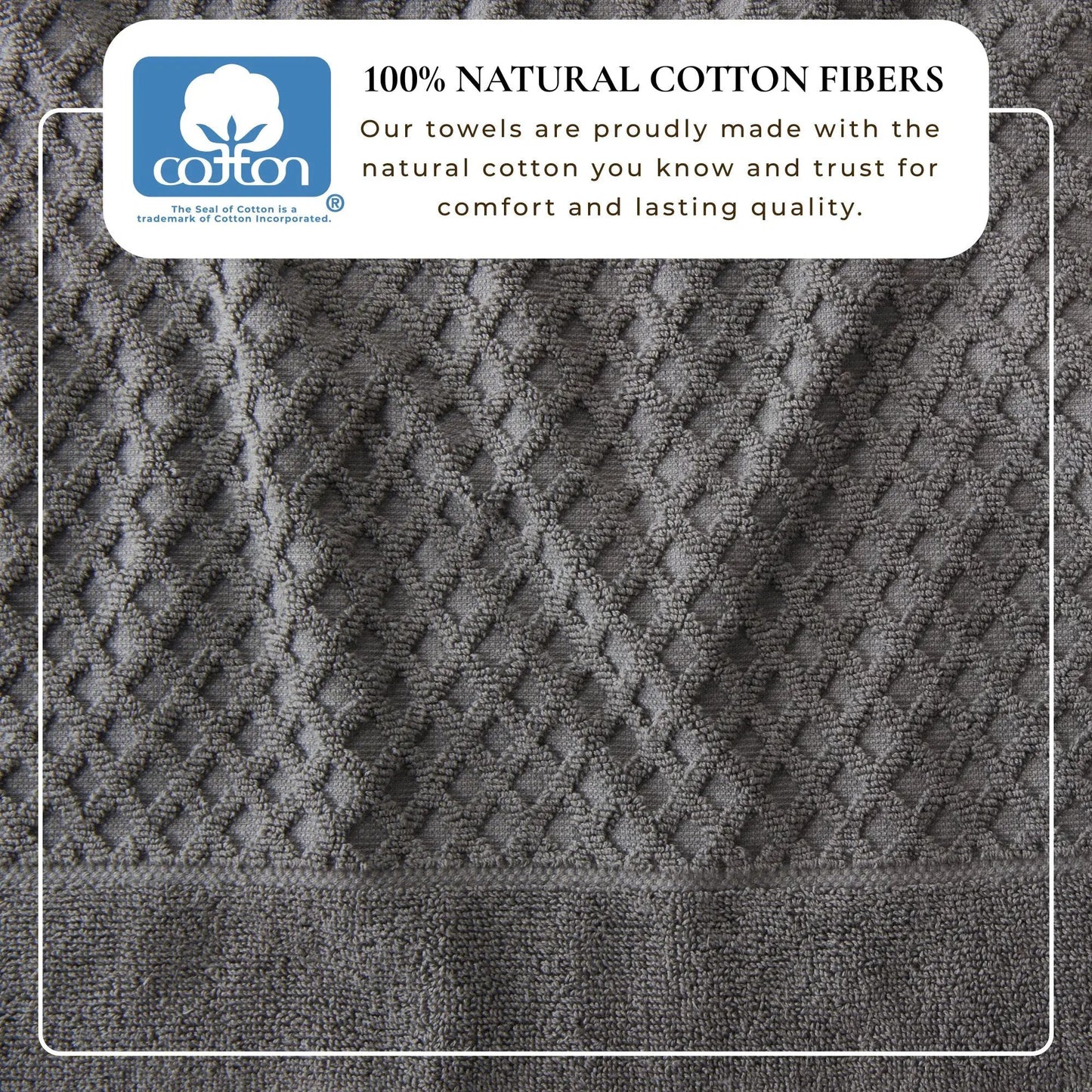 Cotton Diamond Waffle Weave Bath Towel Set - Grayson Collection from PriceLows™