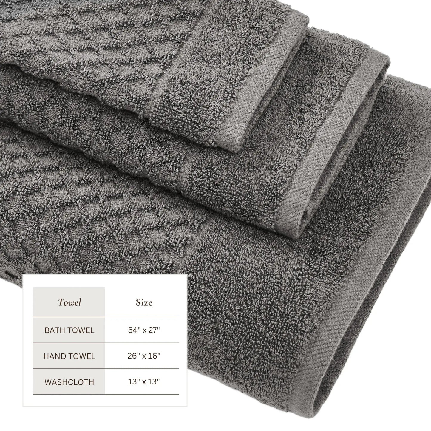 Cotton Diamond Waffle Weave Bath Towel Set - Grayson Collection from PriceLows™