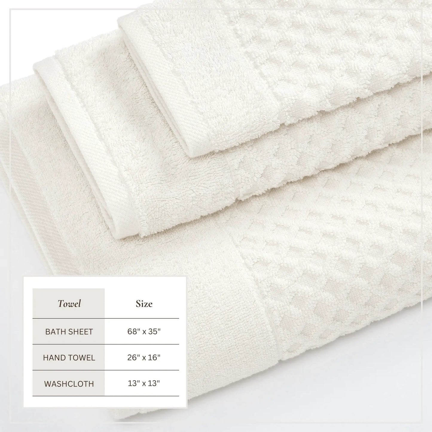 Cotton Diamond Waffle Weave Bath Towel Set - Grayson Collection from PriceLows™