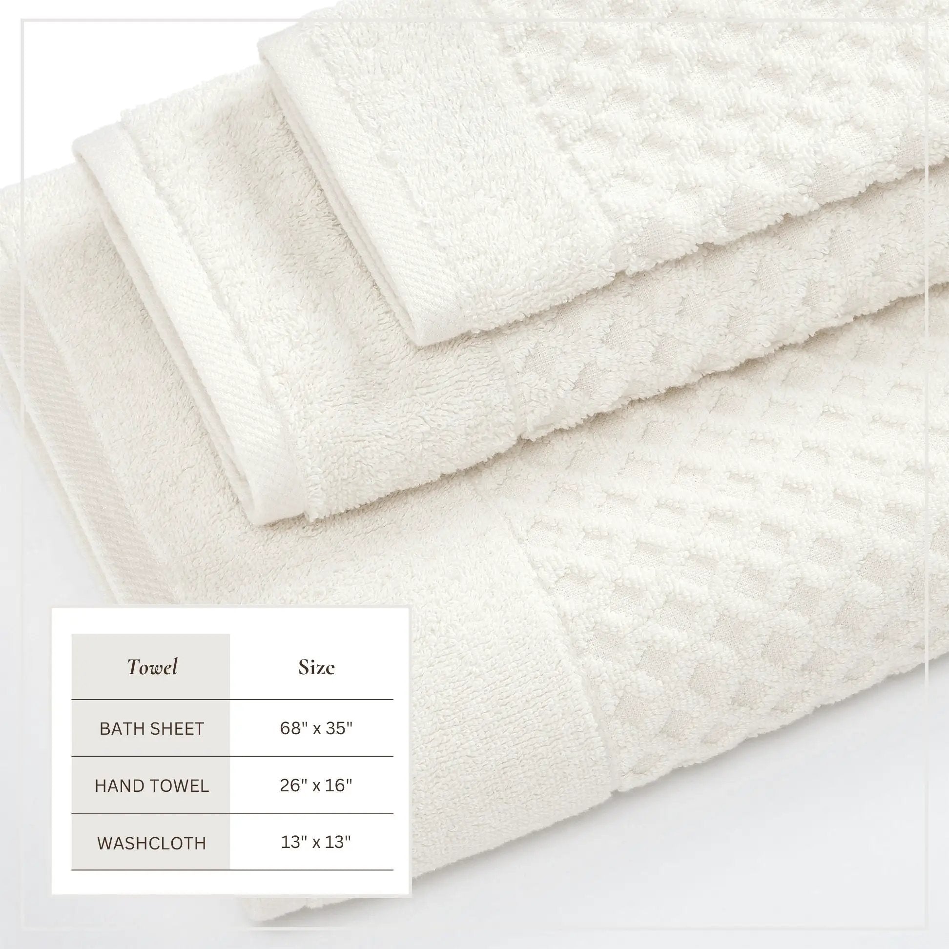 Cotton Diamond Waffle Weave Bath Towel Set - Grayson Collection from PriceLows™