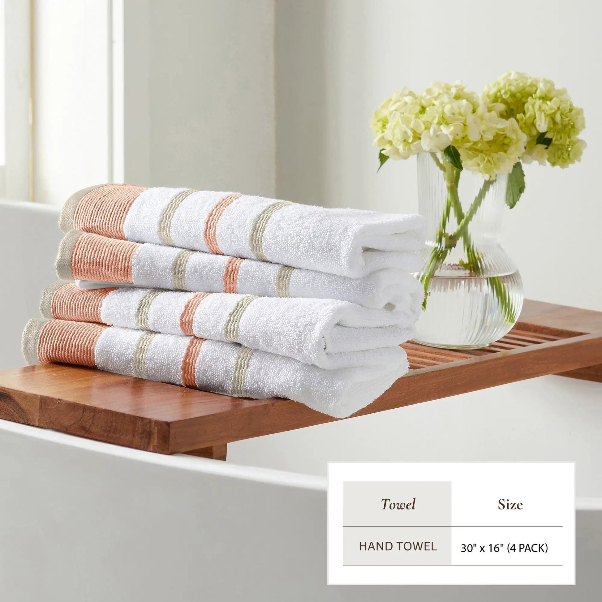 Decorative Cotton Stripe Bath Towel Set - Noelle Collection from PriceLows™