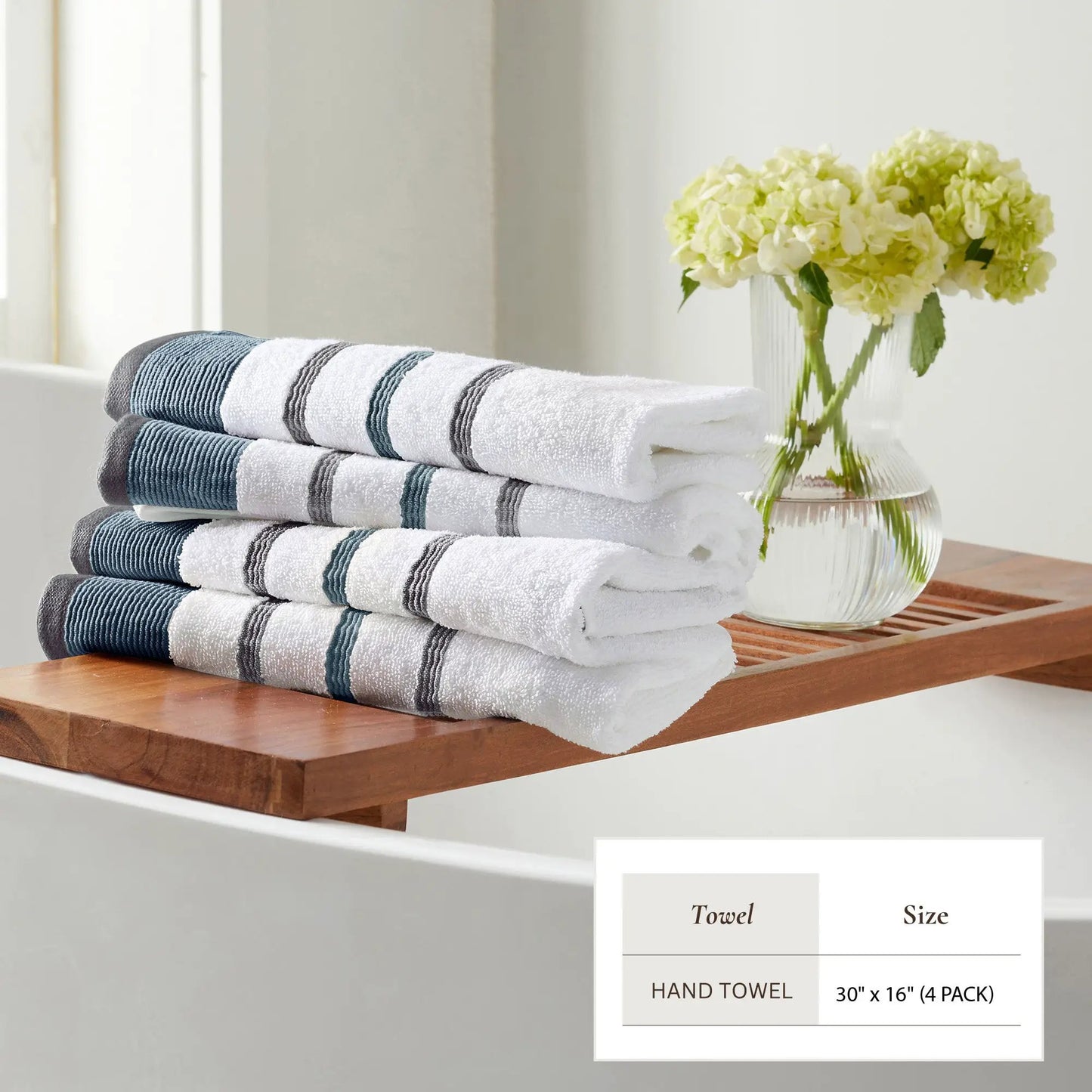 Decorative Cotton Stripe Bath Towel Set - Noelle Collection from PriceLows™