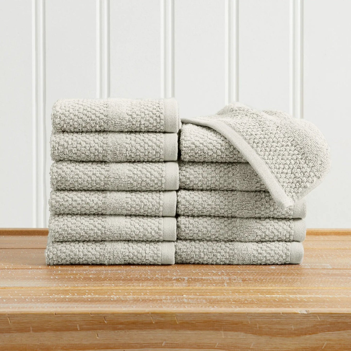 100% Cotton Woven Texture Bath Towel Set - Marbella Collection from PriceLows™