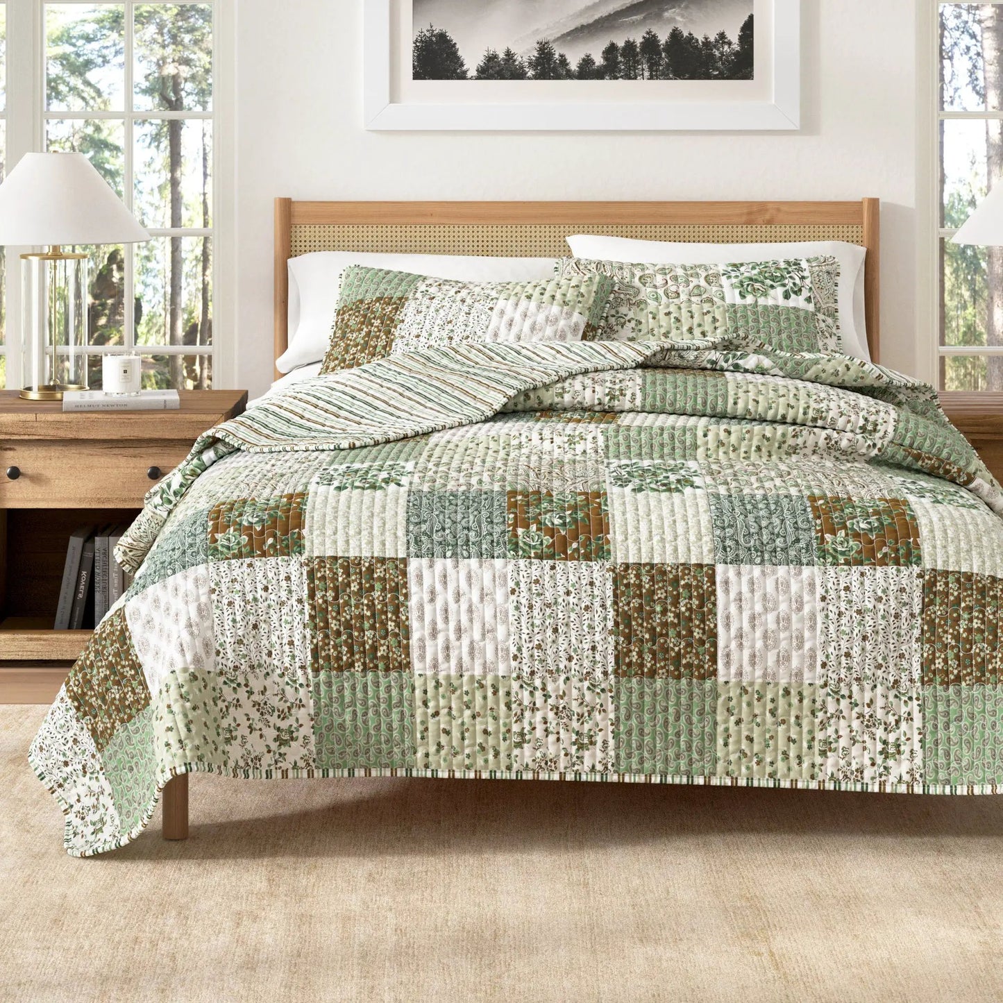 Floral Patchwork Quilt Set - Damia Collection from PriceLows™