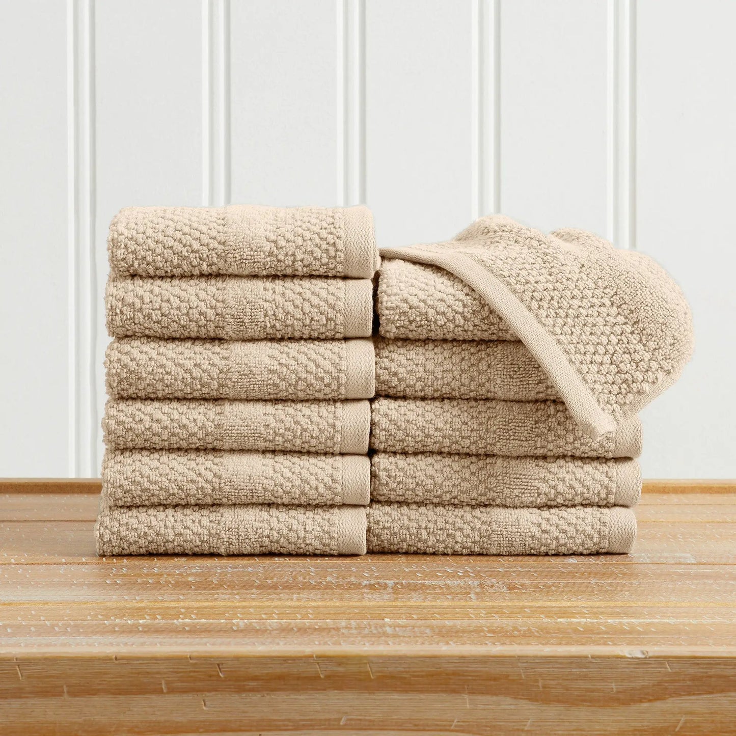 100% Cotton Woven Texture Bath Towel Set - Marbella Collection from PriceLows™