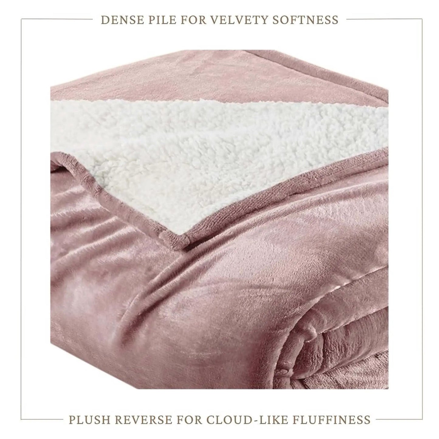 Velvet Plush Sherpa Bed Blanket - Sherpa Fleece Collection from PriceLows™