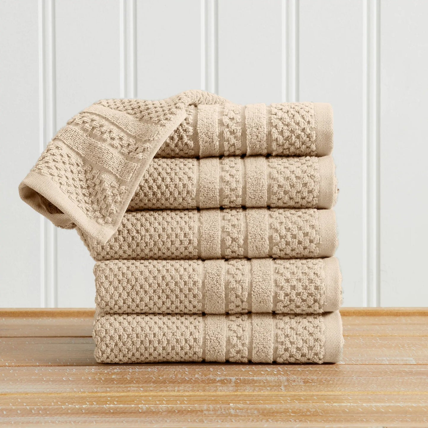 100% Cotton Checkered Jacquard Bath Towel Set - Giuliana Collection from PriceLows™