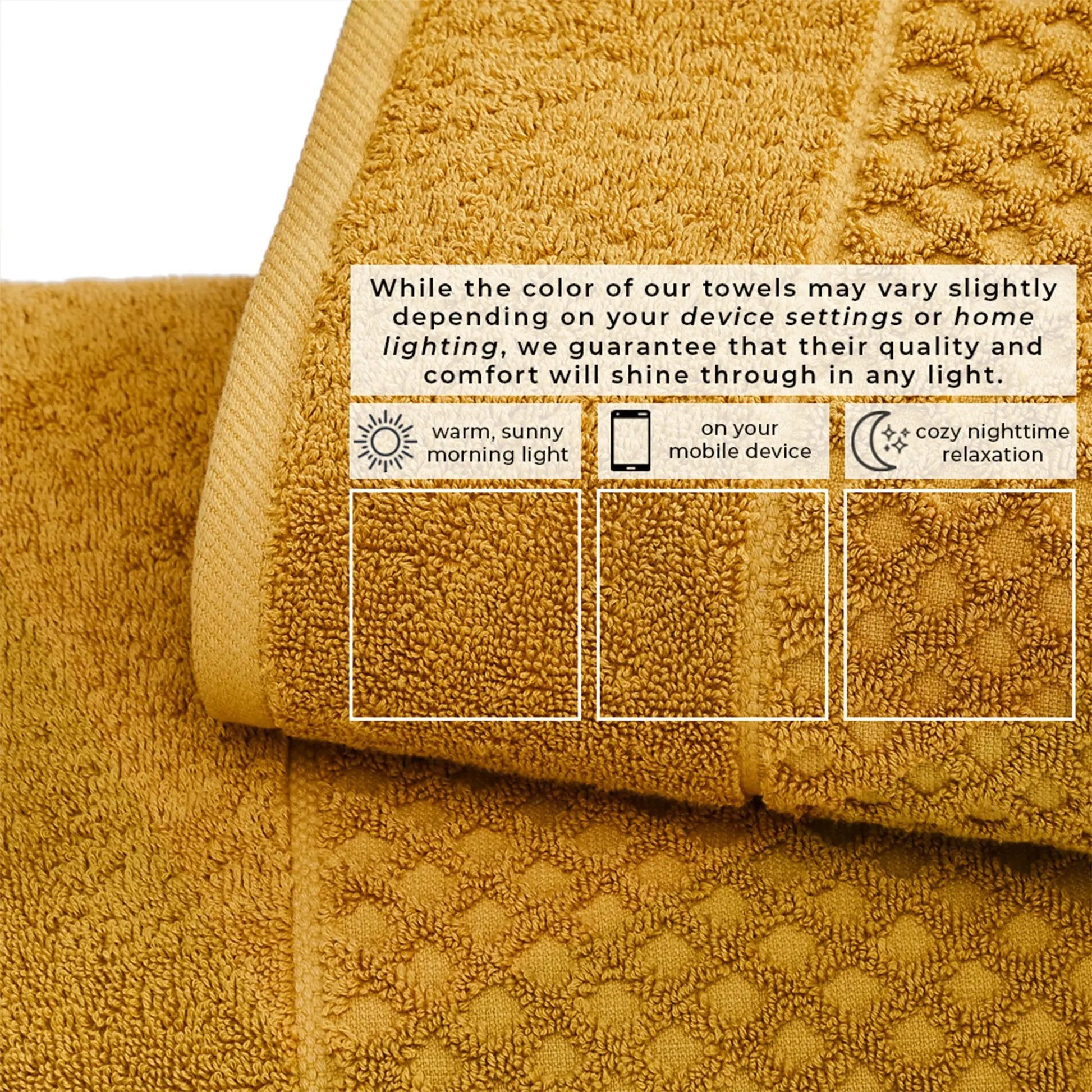 Cotton Diamond Waffle Weave Bath Towel Set - Grayson Collection from PriceLows™