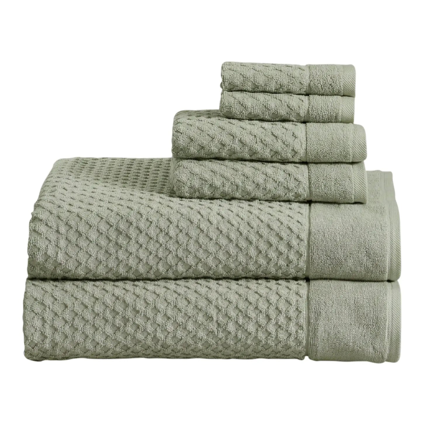 Cotton Diamond Waffle Weave Bath Towel Set - Grayson Collection from PriceLows™