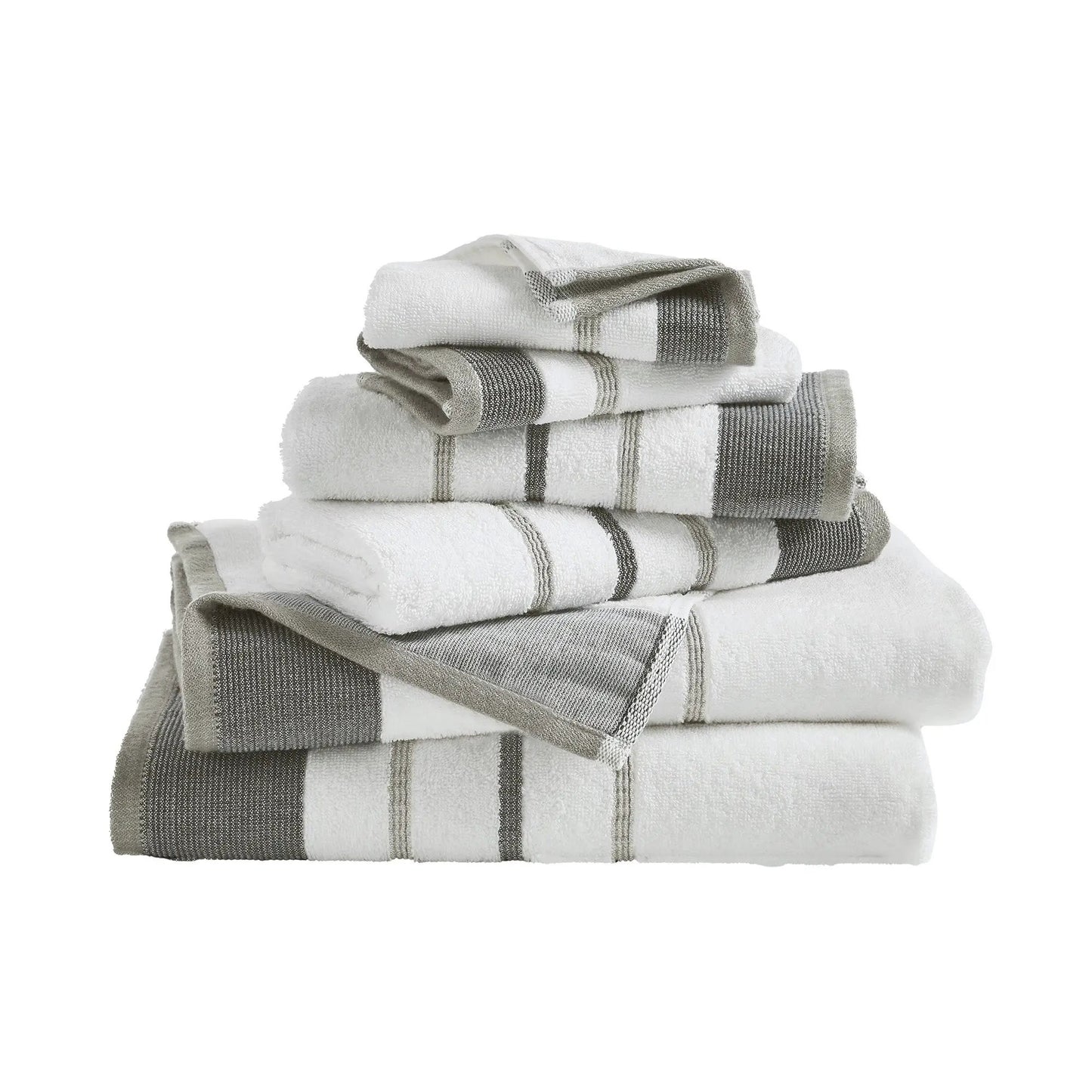 Decorative Cotton Stripe Bath Towel Set - Noelle Collection from PriceLows™