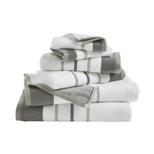 Decorative Cotton Stripe Bath Towel Set - Noelle Collection from PriceLows™