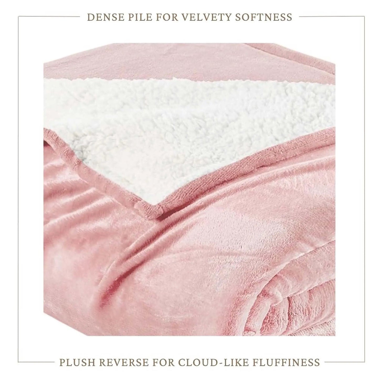 Velvet Plush Sherpa Bed Blanket - Sherpa Fleece Collection from PriceLows™