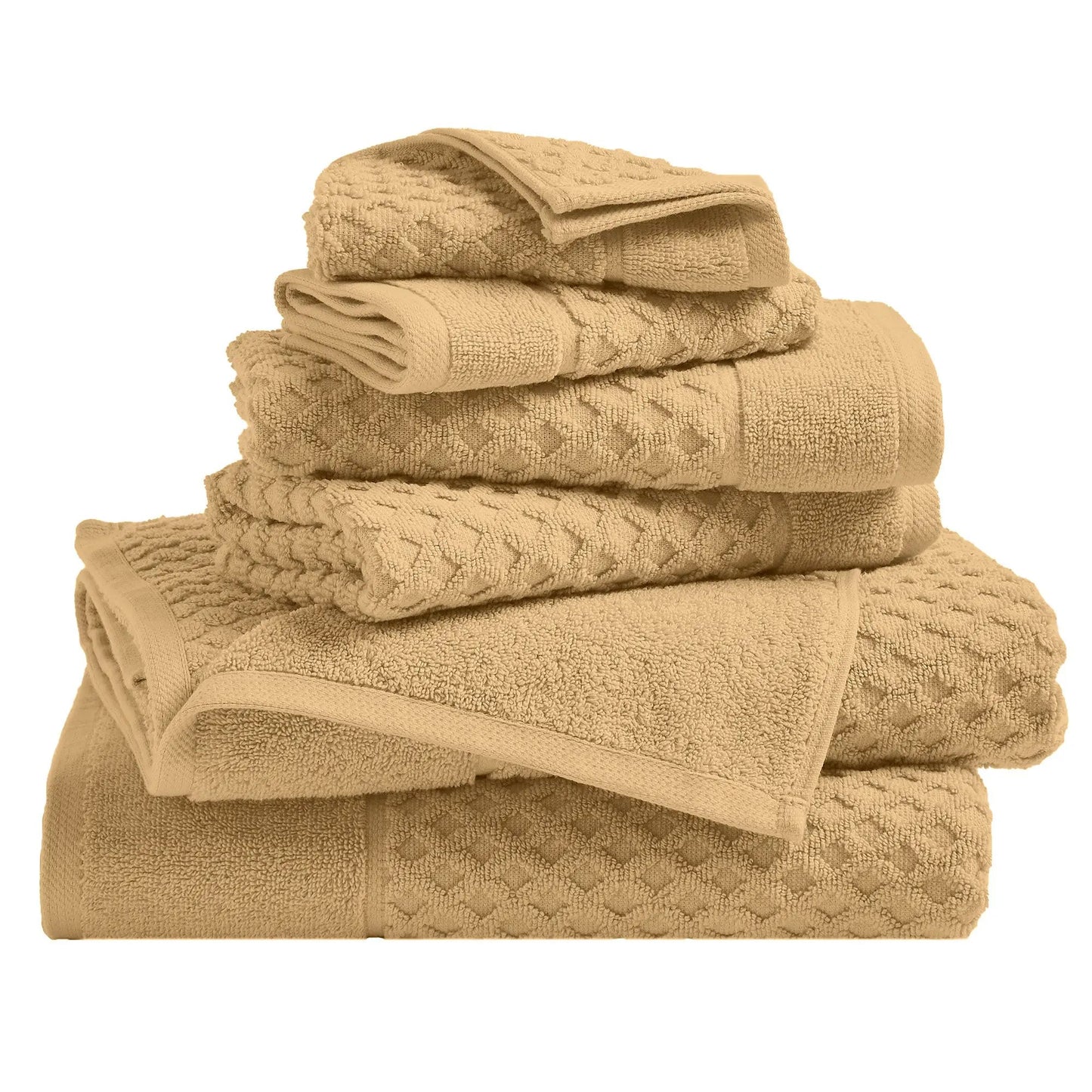 Cotton Diamond Waffle Weave Bath Towel Set - Grayson Collection from PriceLows™