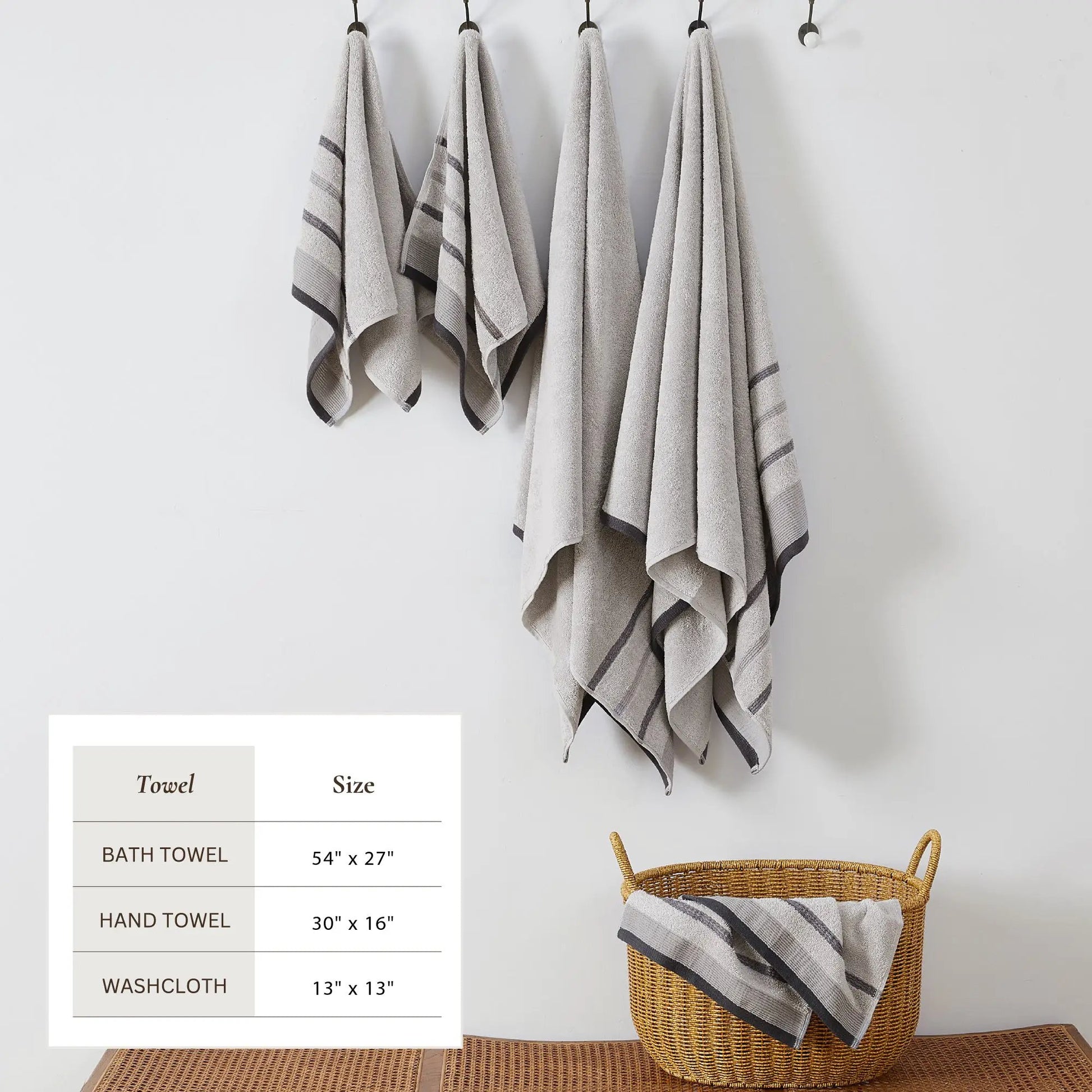 Decorative Cotton Stripe Bath Towel Set - Noelle Collection from PriceLows™
