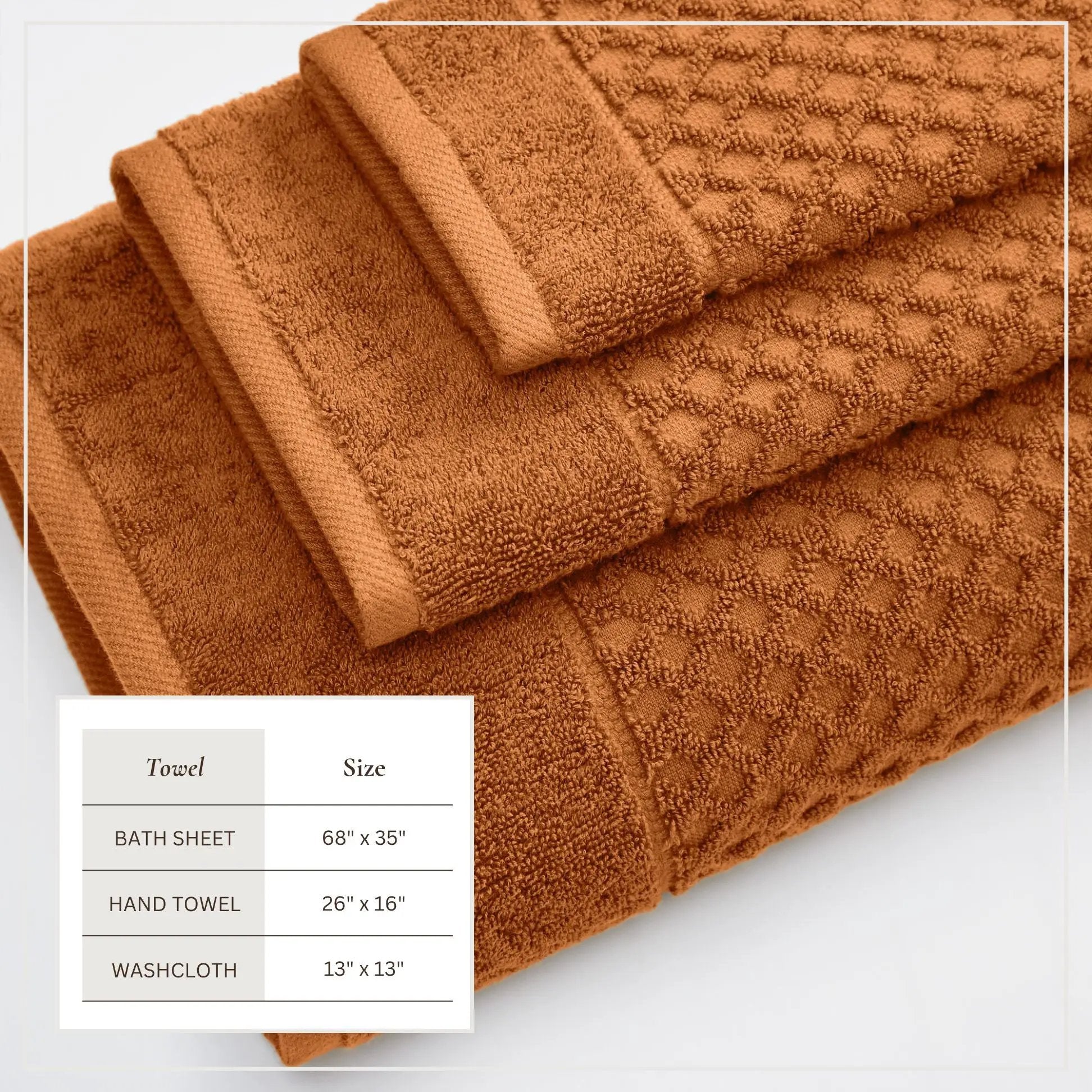 Cotton Diamond Waffle Weave Bath Towel Set - Grayson Collection from PriceLows™