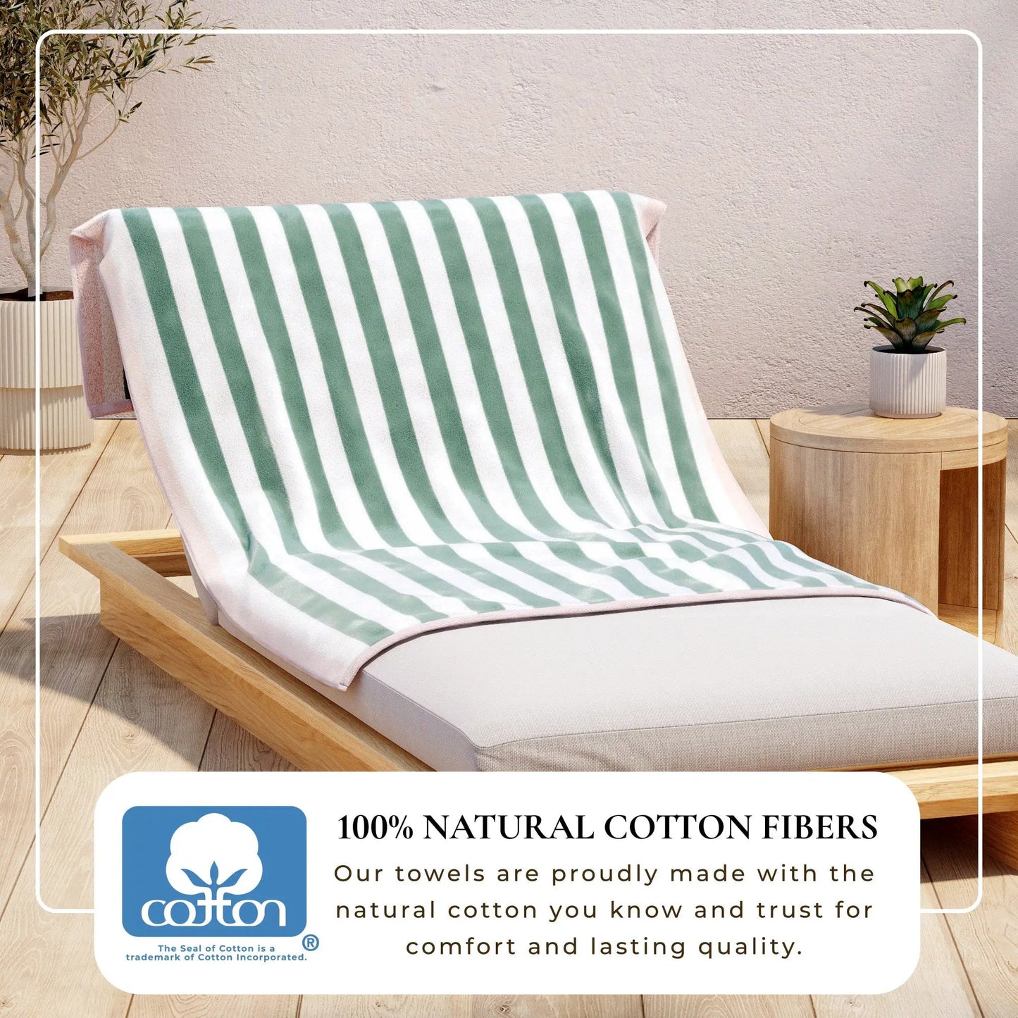 Oversized Striped Border Cabana Beach Towel - Santa Cruz from PriceLows™