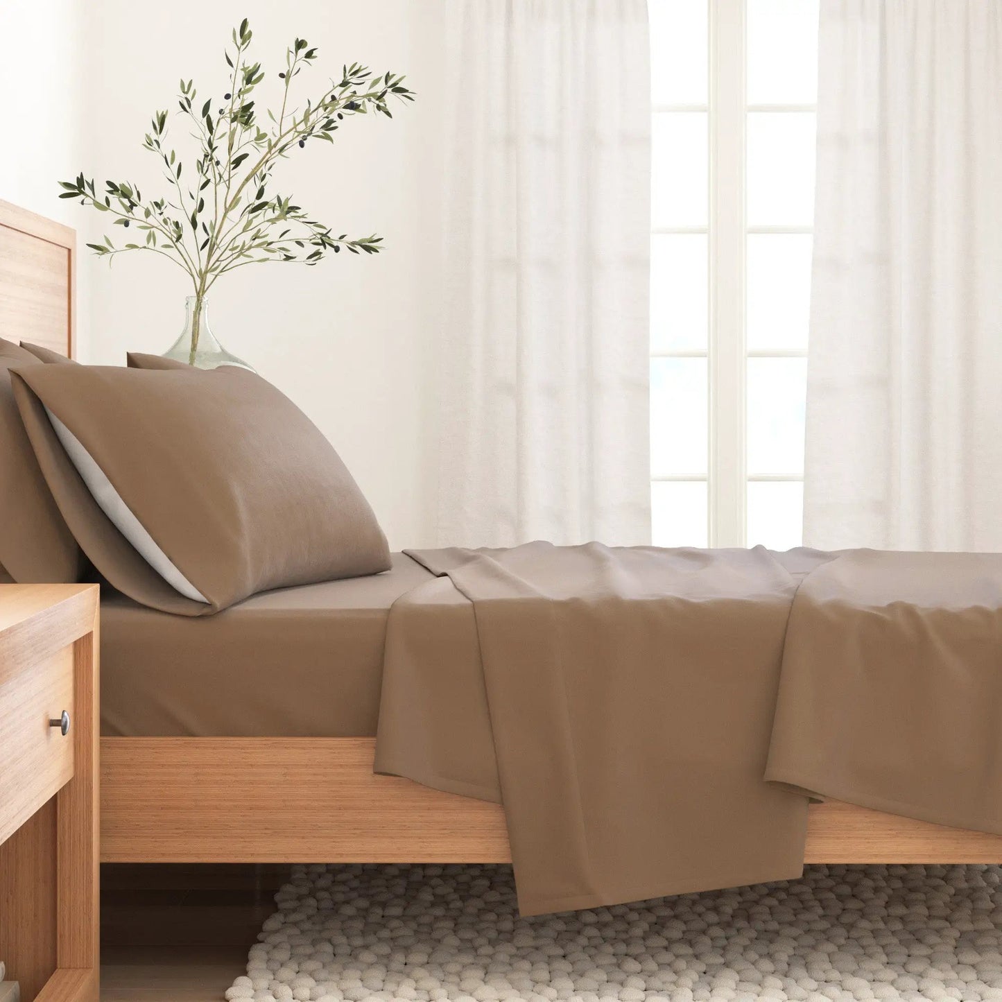 Cotton Solid Flannel Sheet - Nordic Collection from PriceLows™