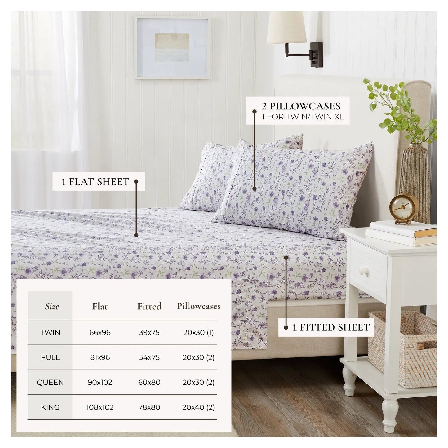Watercolor Floral Sheet Set - Delia Collection from PriceLows™