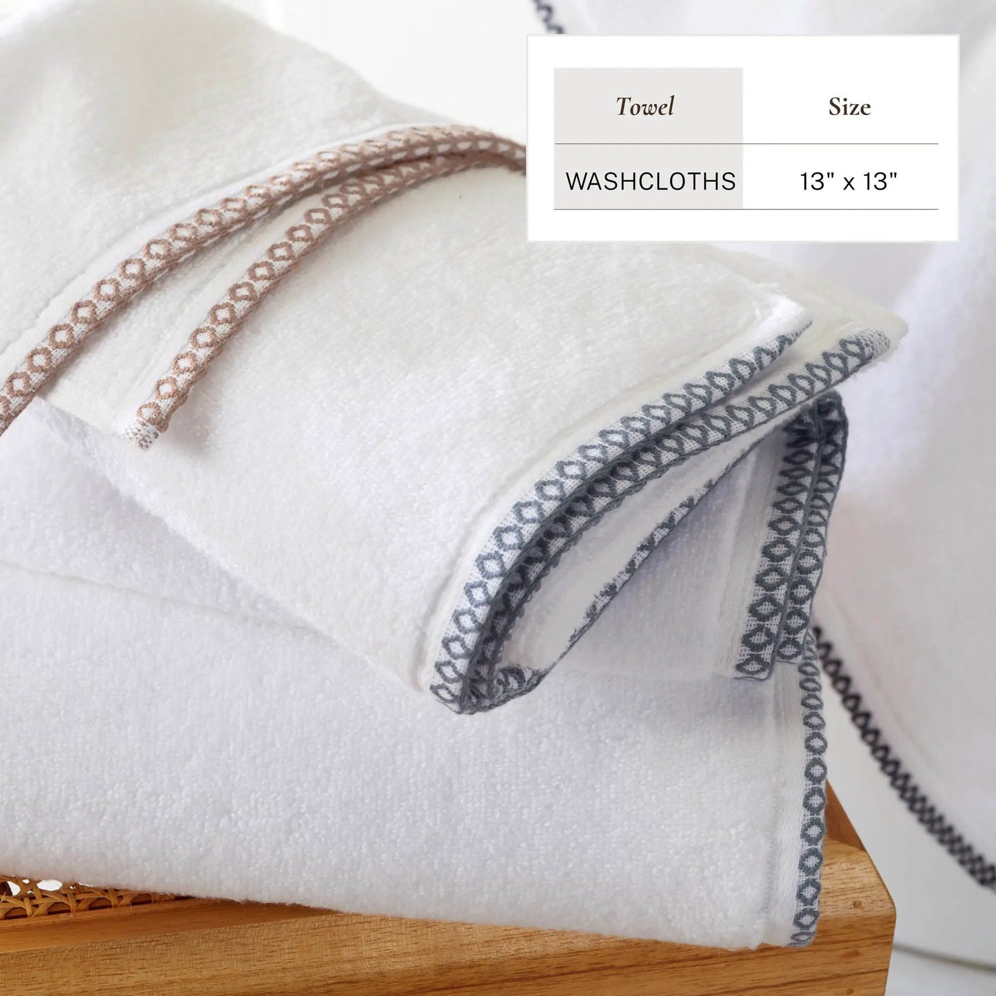 Cotton Border-Stitched 6-Piece Towel Set - Valery Collection from PriceLows™