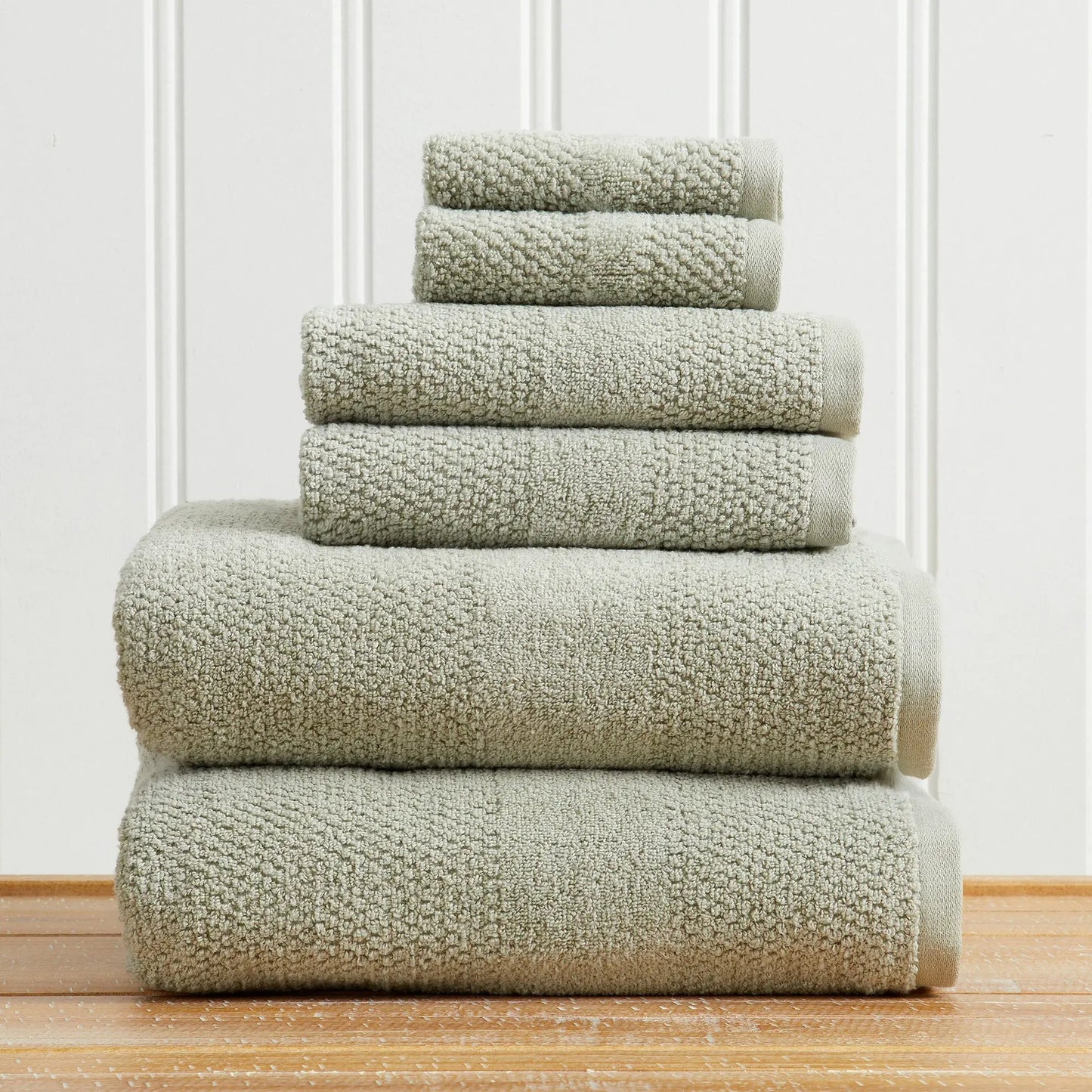 100% Cotton Woven Texture Bath Towel Set - Marbella Collection from PriceLows™