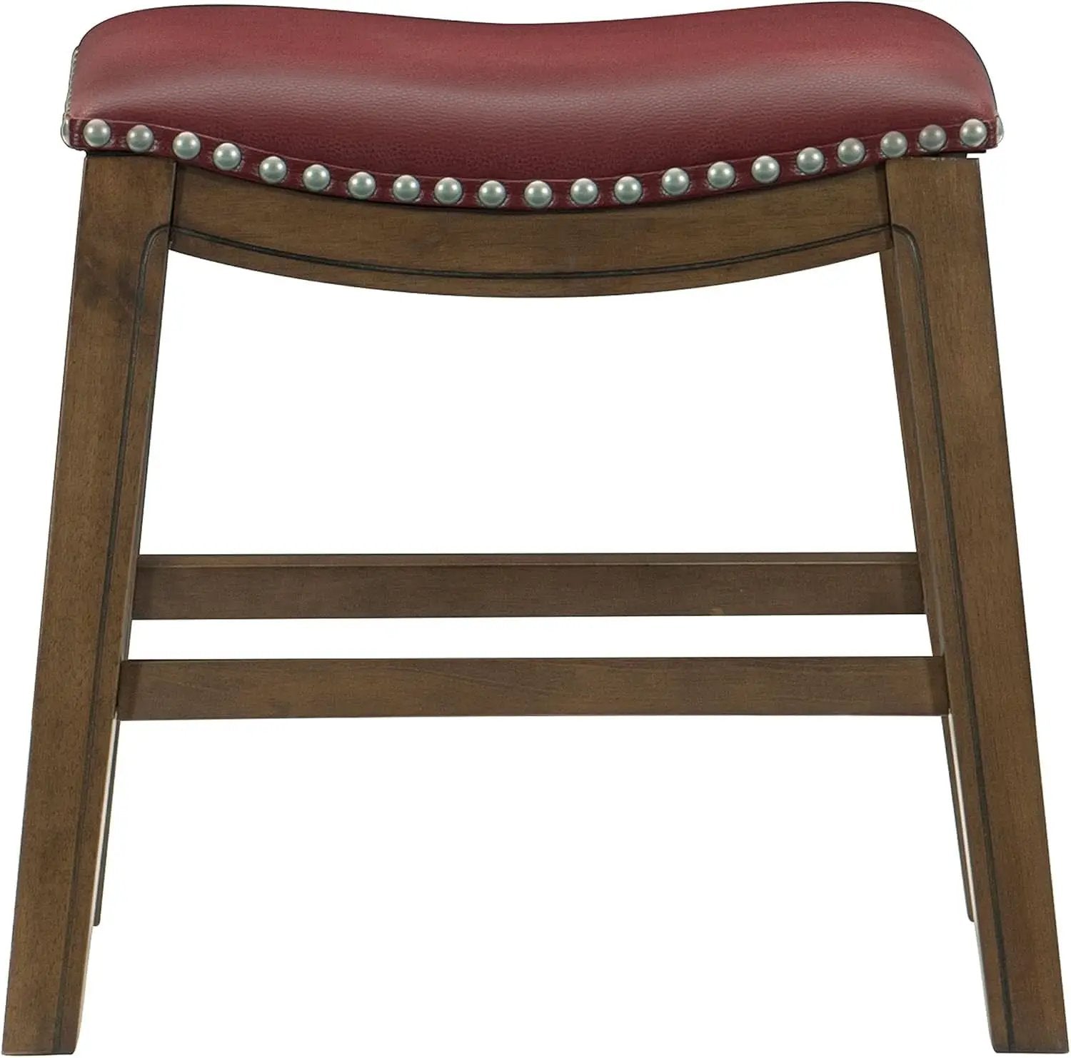 Ordway Saddle Seat Bar Stool Dining Height 19 Inch Red from PriceLows™