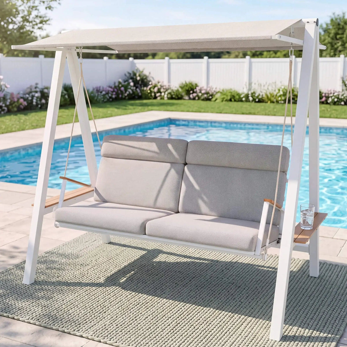 Outdoor 3-Seater Swing Chair With Adjustable Canopy | Outdoor Living Use | Everyday Use | Outdoor Living
