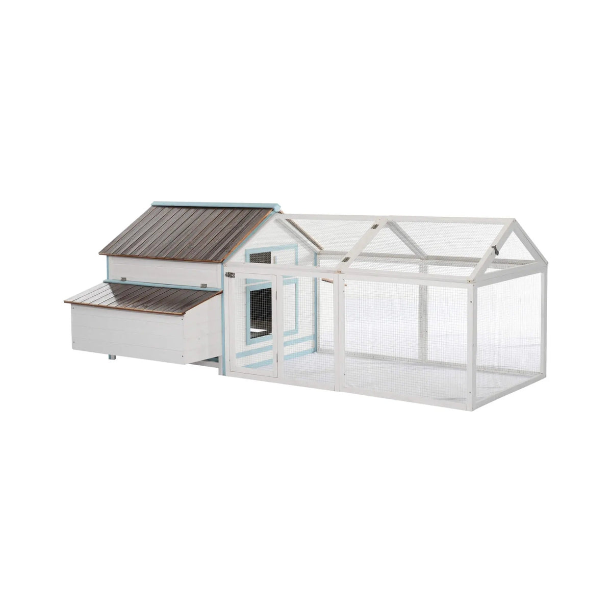 Fir Wood Chicken Coop | 96 Inch Outdoor Design | Nesting Box And Run | Dual-Zone Layout