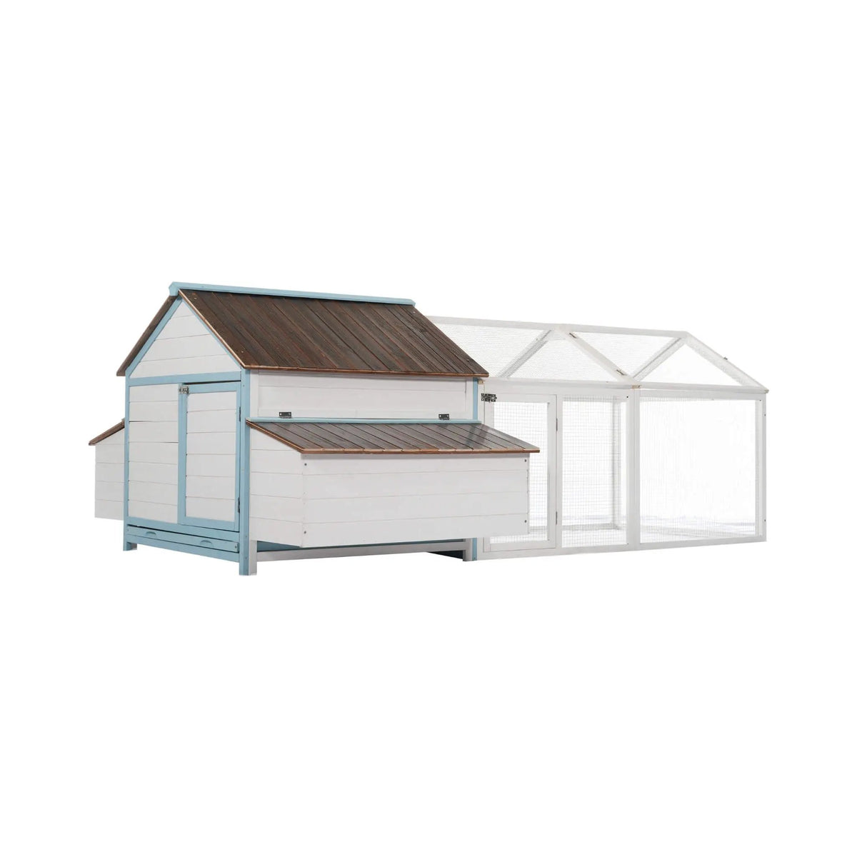 Fir Wood Chicken Coop | 96 Inch Outdoor Design | Nesting Box And Run | Dual-Zone Layout