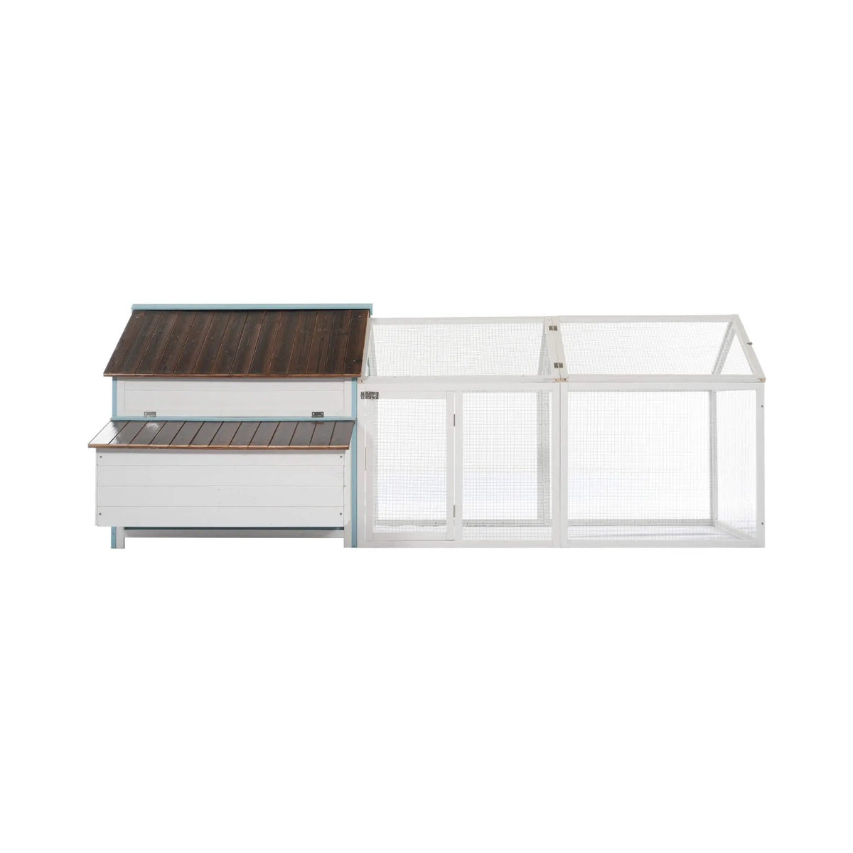 Fir Wood Chicken Coop | 96 Inch Outdoor Design | Nesting Box And Run | Dual-Zone Layout
