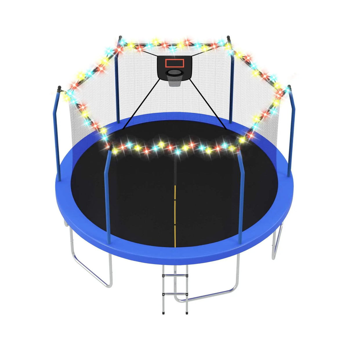 Outdoor Trampoline | LED Lights | Basketball Hoop | 1500 Lb Capacity