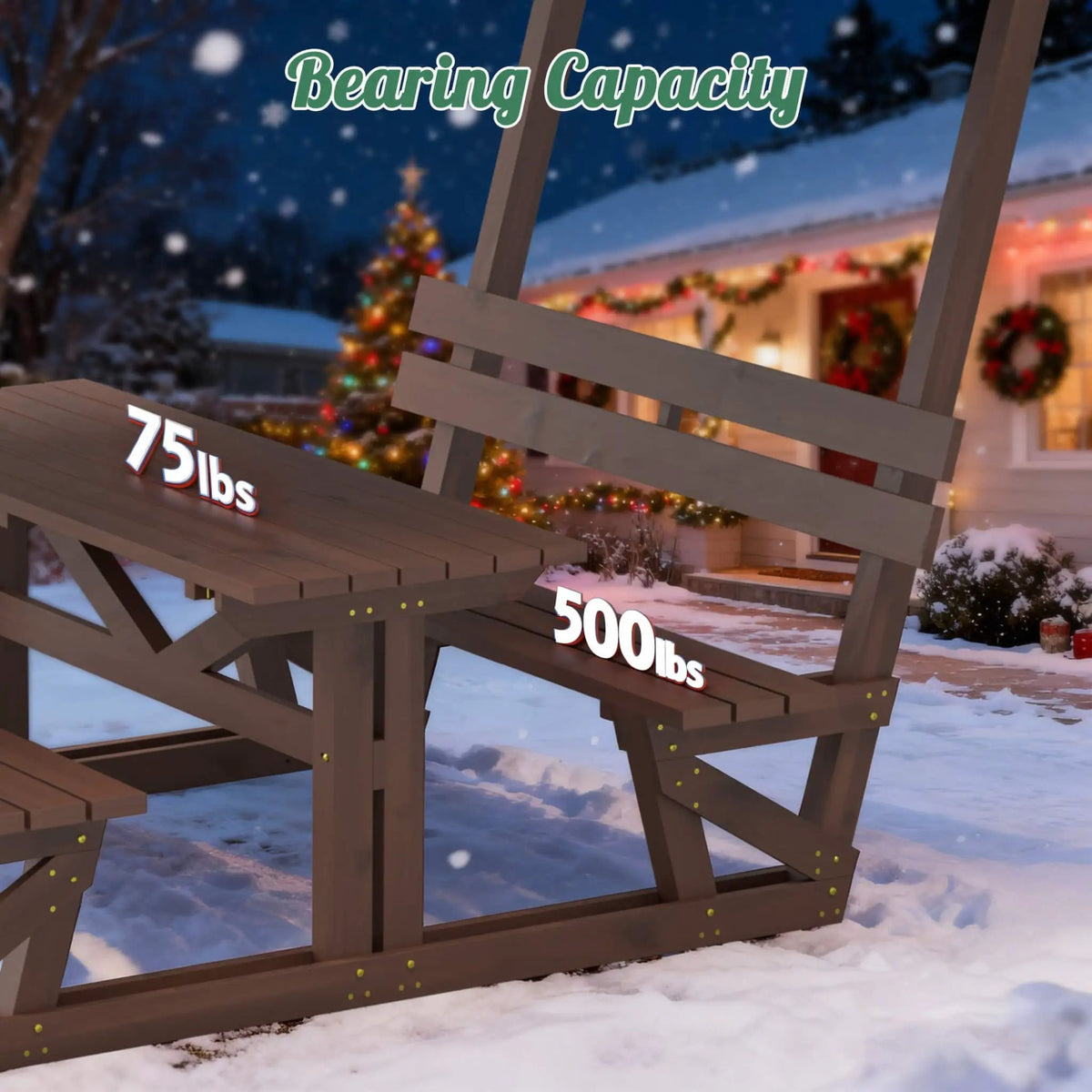 Outdoor Picnic Table And Bench Set | Solid Wood | Removable Canopy | Waterproof UV Shield