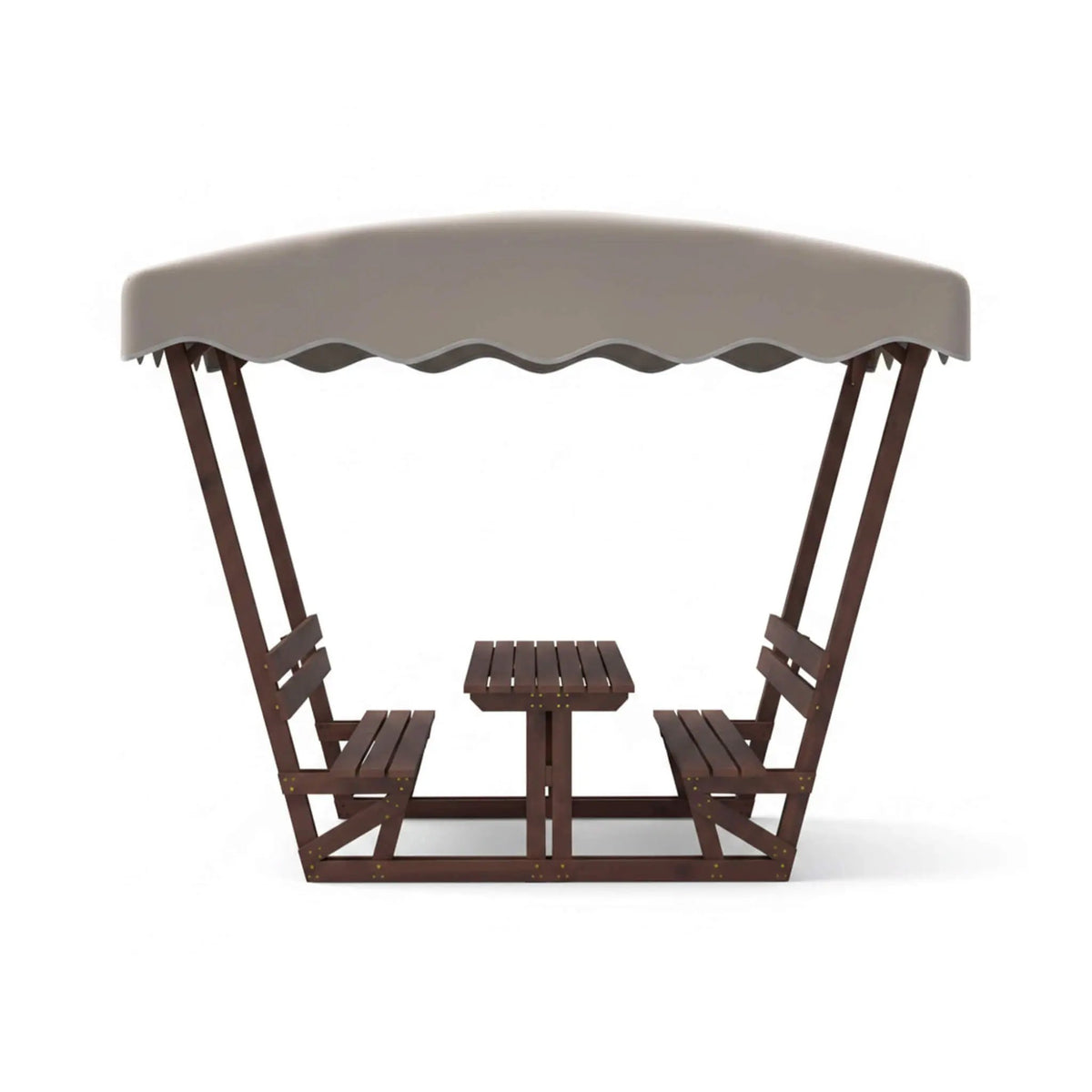 Outdoor Picnic Table And Bench Set | Solid Wood | Removable Canopy | Waterproof UV Shield