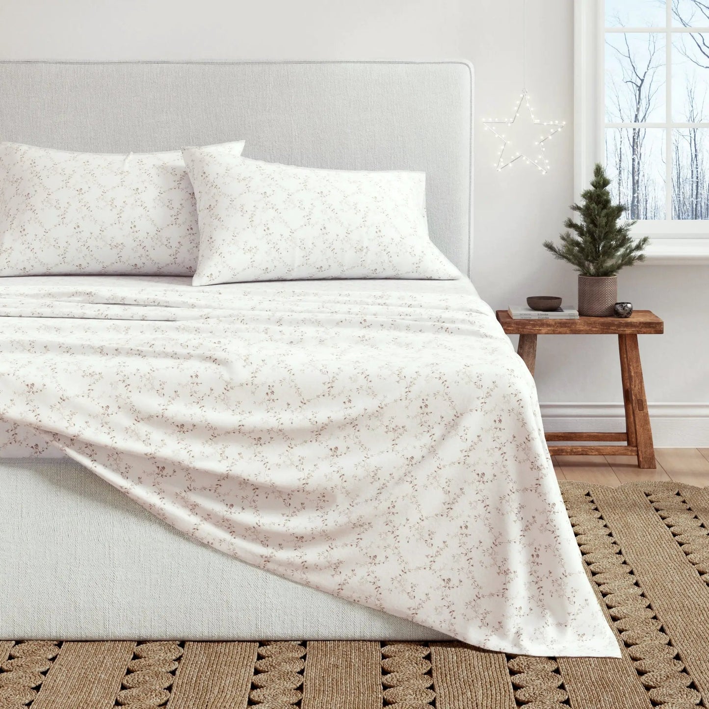 Turkish Cotton Flannel Sheet Set - Winter Floral Collection from PriceLows™