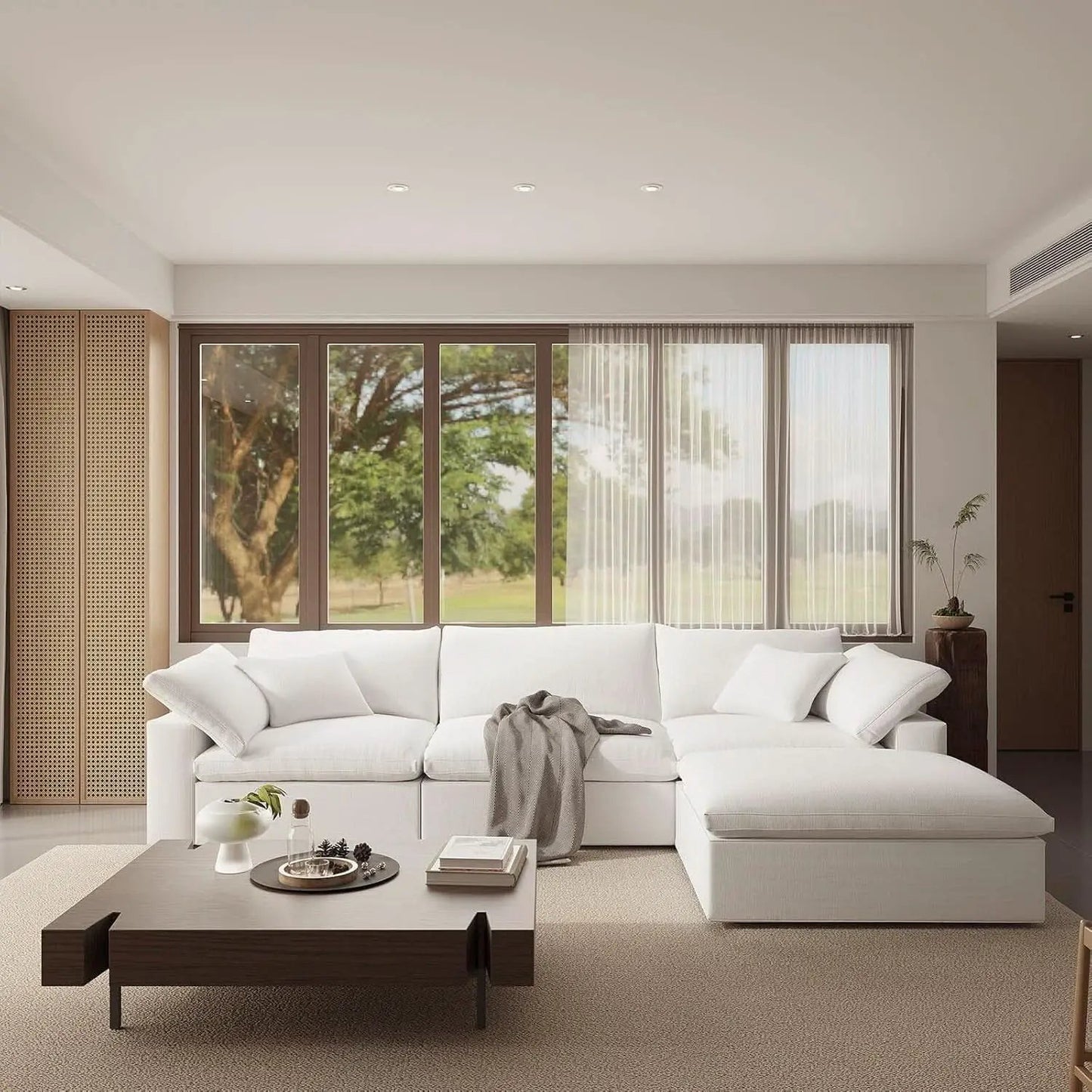 Oversize Modular Sectional Sofa with Chaise and Cushions from PriceLows™