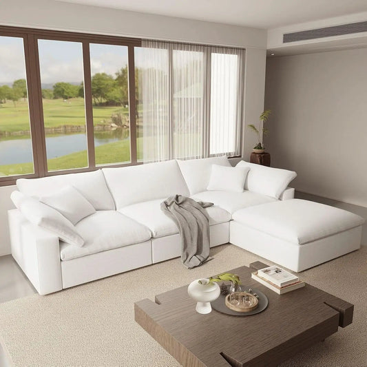 Oversize Modular Sectional Sofa with Chaise and Cushions from PriceLows™