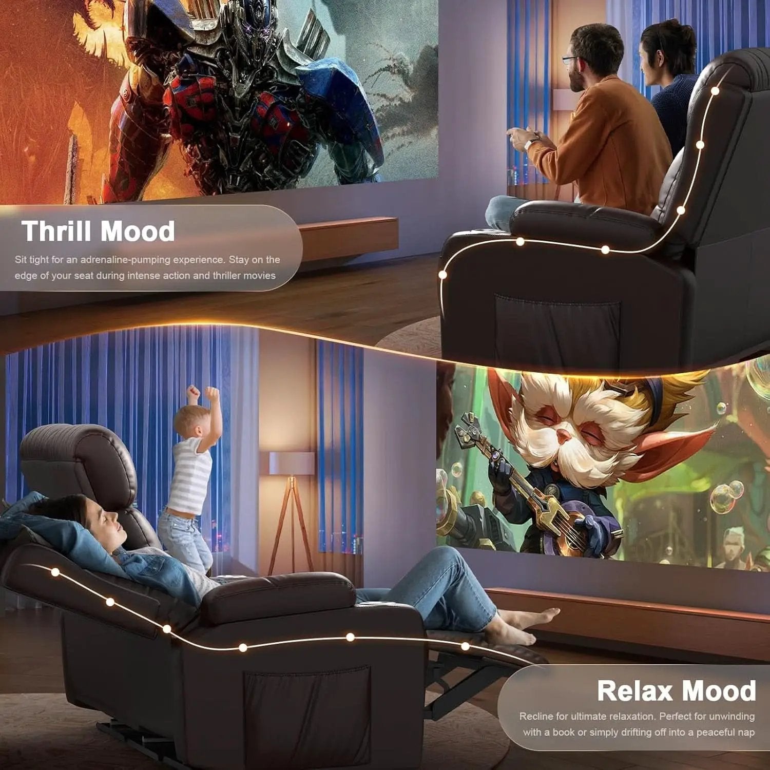 Oversized Recliner Loveseat with Cup Holders and Storage from PriceLows™