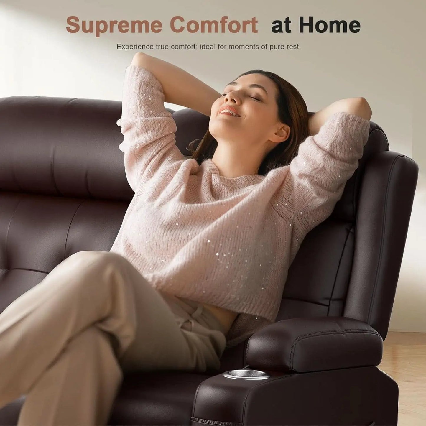 Oversized Recliner Loveseat with Cup Holders and Storage from PriceLows™