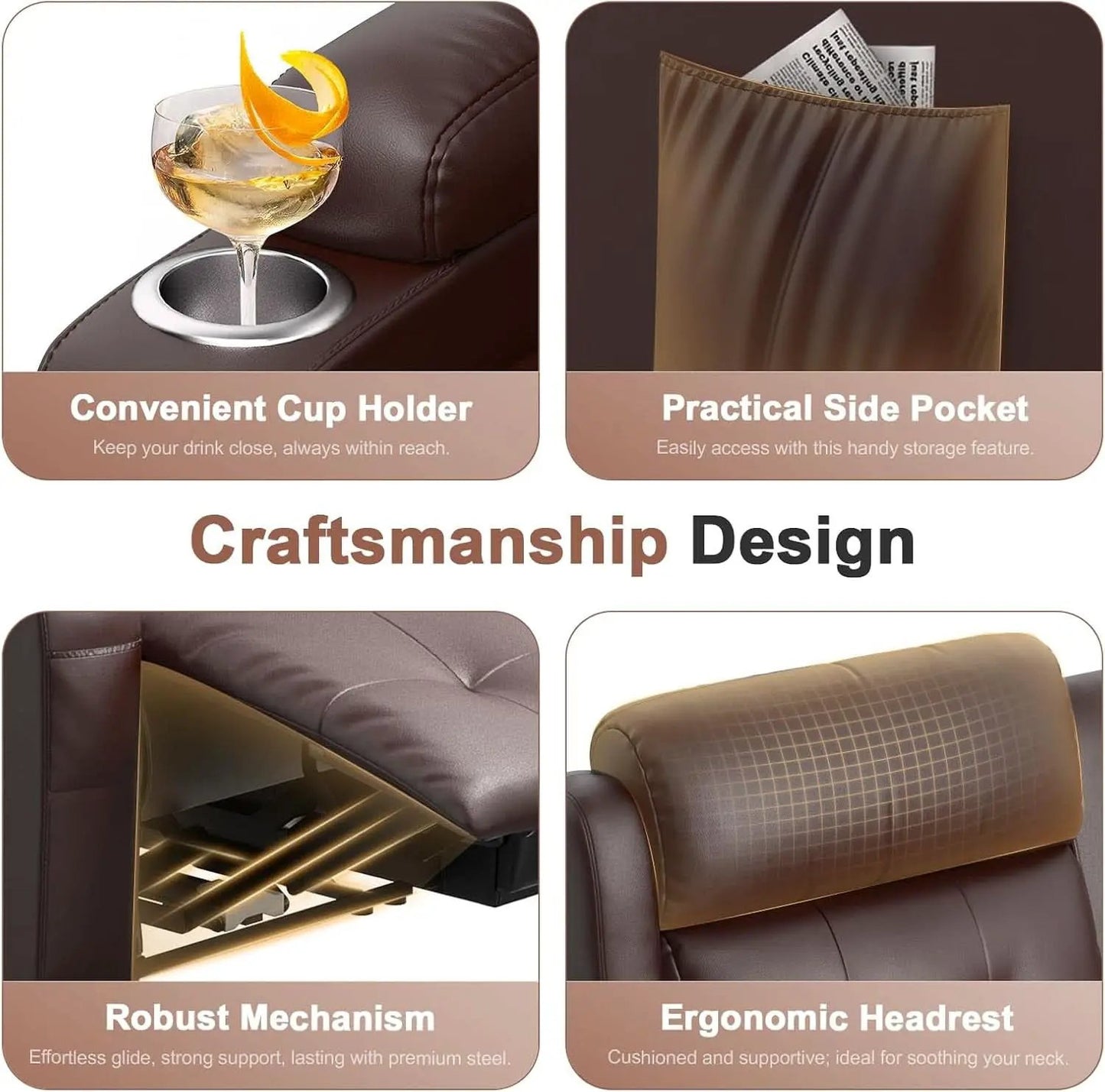 Oversized Recliner Loveseat with Cup Holders and Storage from PriceLows™